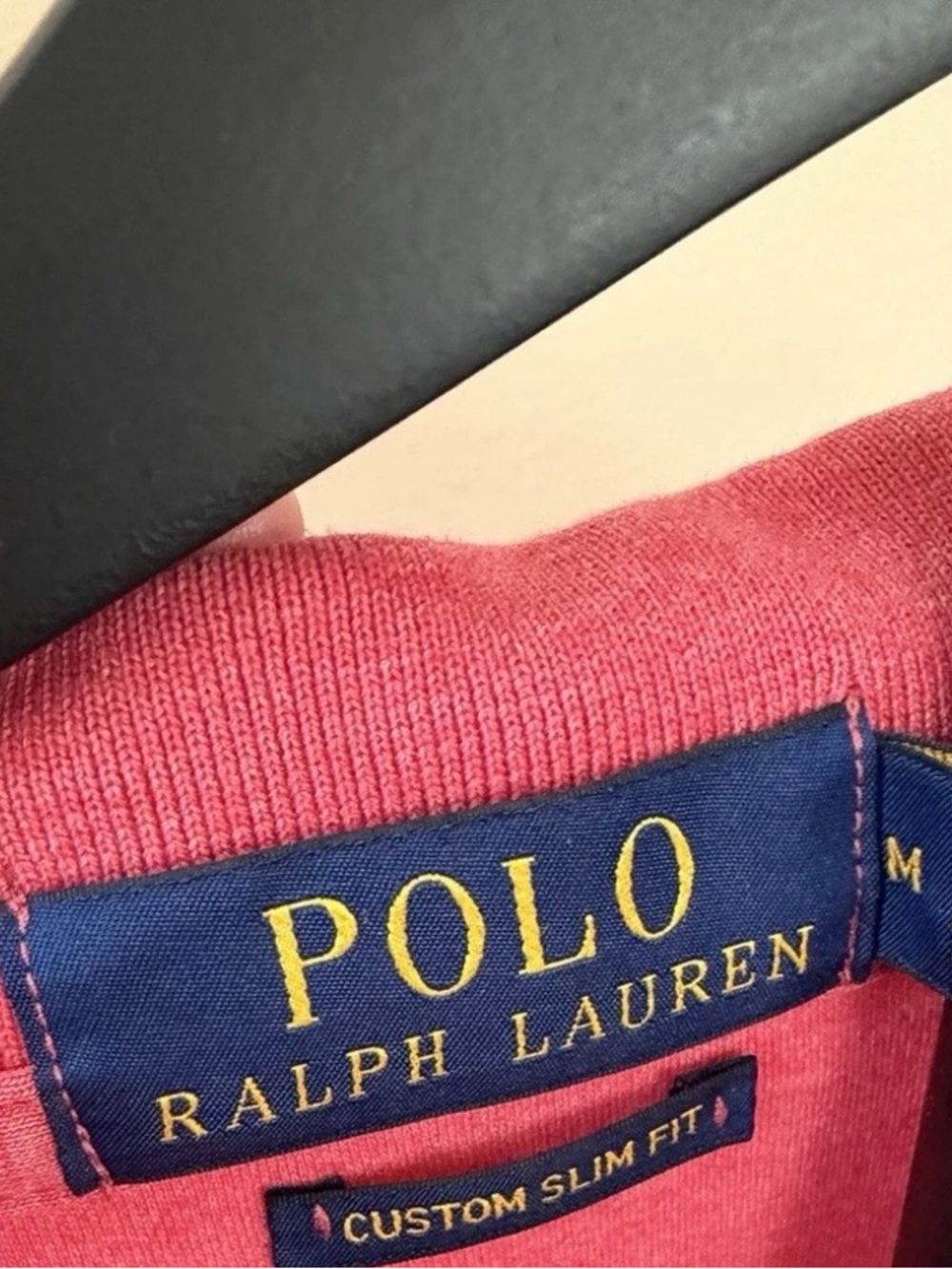 Polo Ralph Lauren Custom Slim Fit Polo Shirt Mens M Pink Cotton Pony Logo - Picture 4 of 5
